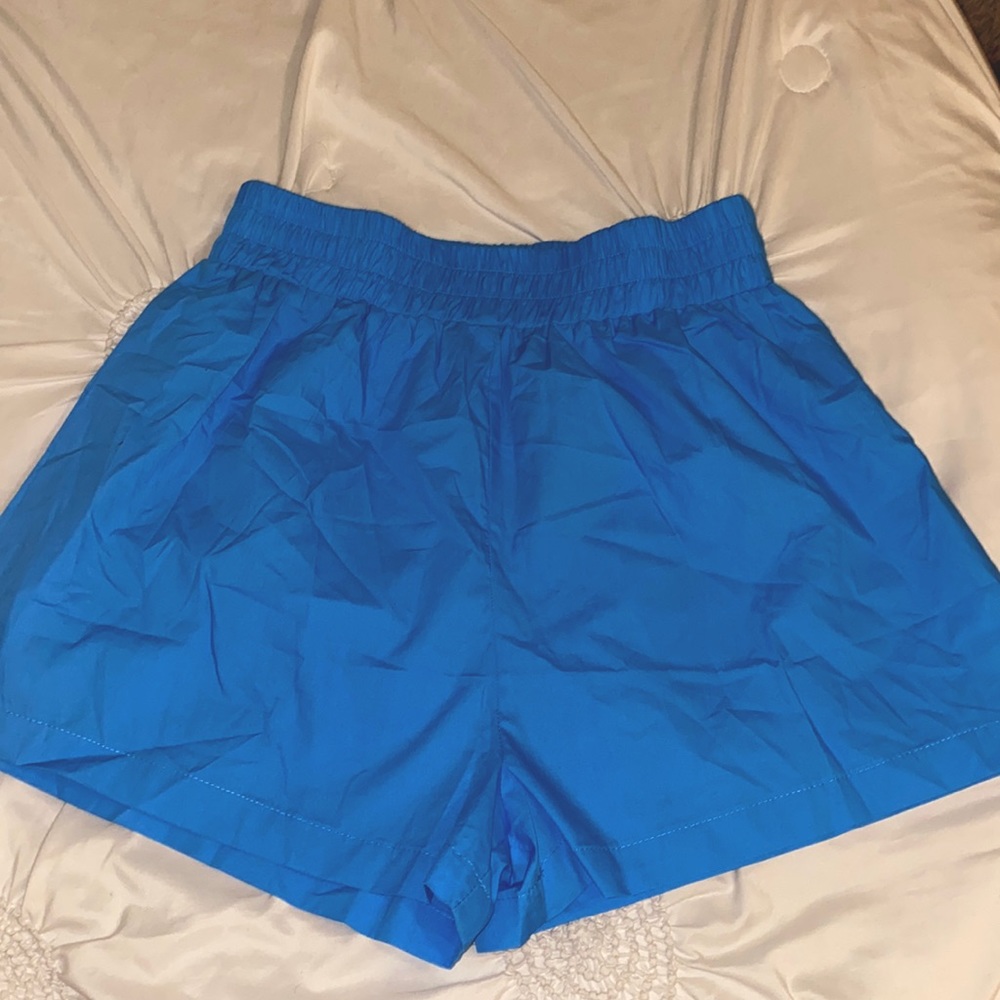 blue shorts